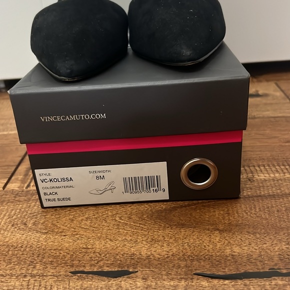 Vince Camuto VC-Kolissa black suede sling back kitten, heel shoes, size 8. - Picture 3 of 7